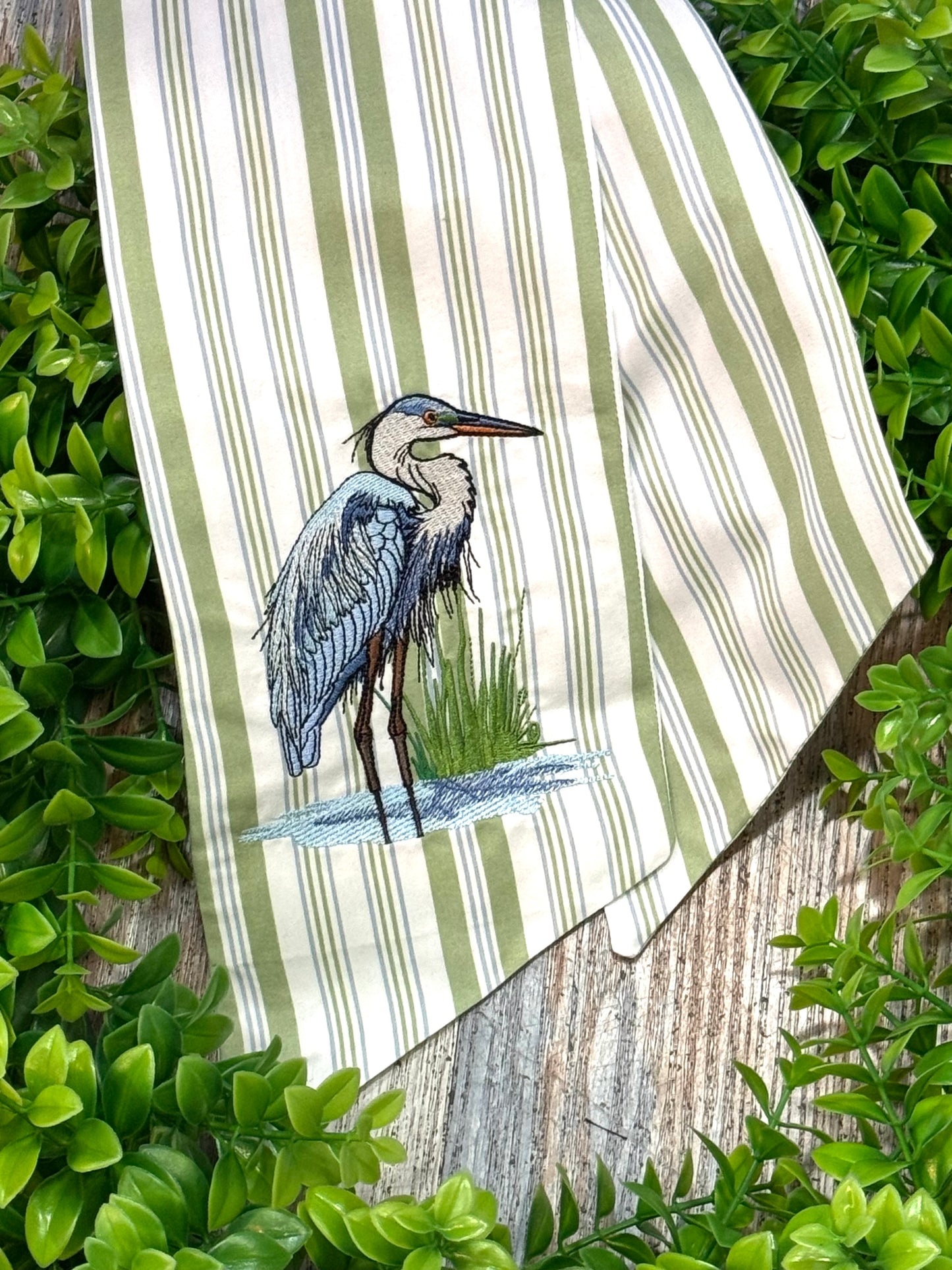 Blue Heron Bird Wreath Door Sash