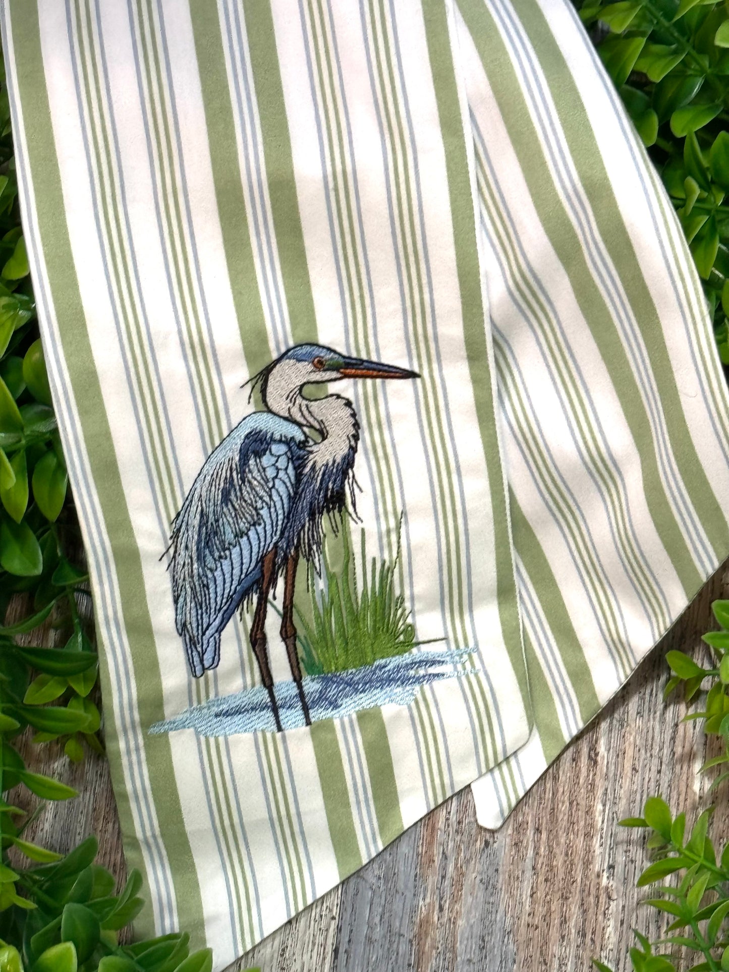 Blue Heron Bird Wreath Door Sash