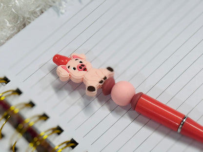 Pink Piggy Beaded Pen