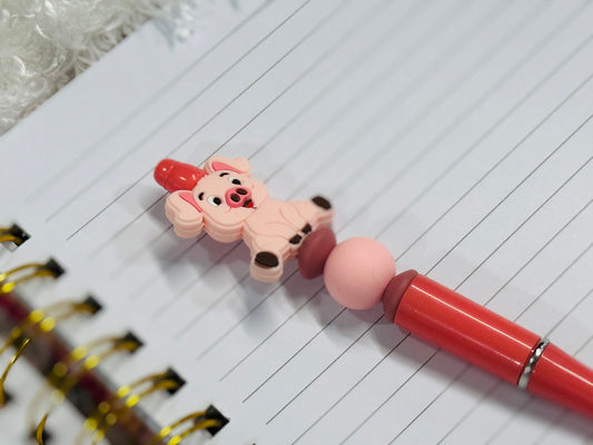 Pink Piggy Beaded Pen