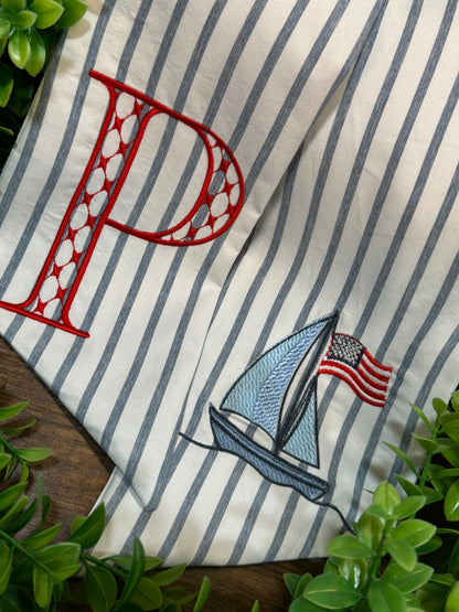 Patriotic Sail Boat Door Sash