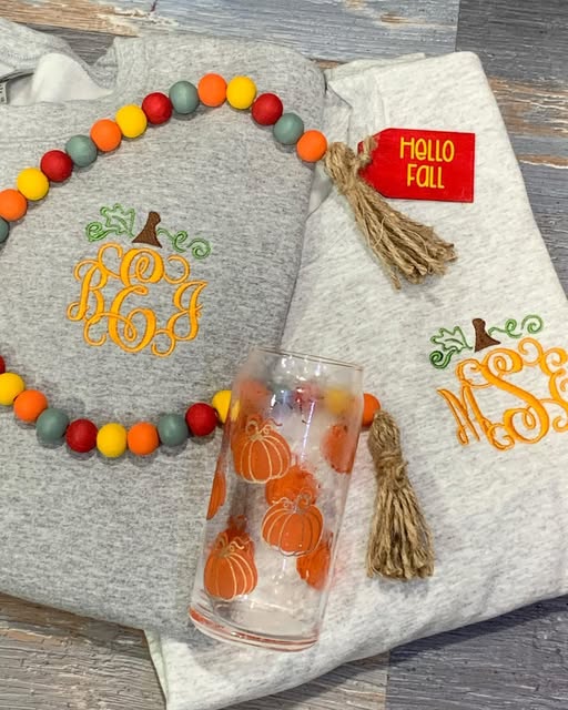 Pumpkin Monogram Sweatshirt / Hoodie