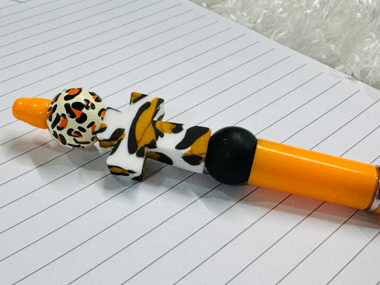 Cheetah Cross Beaded Pen