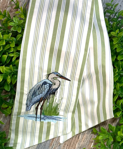 Blue Heron Bird Wreath Door Sash