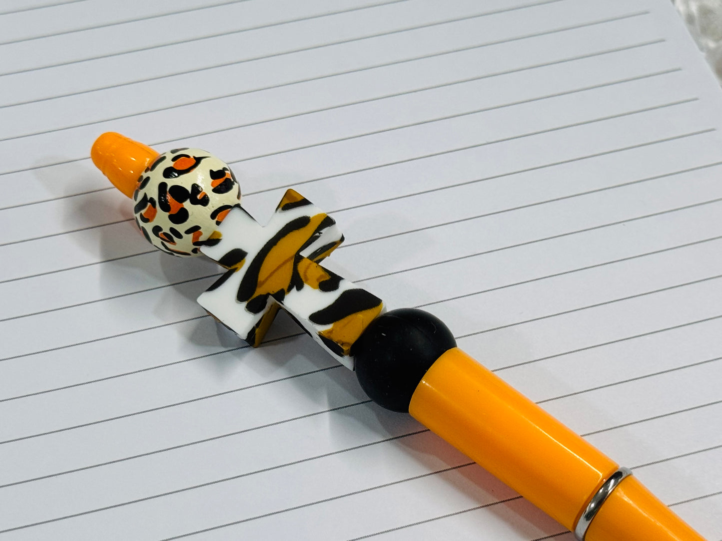 Cheetah Cross Beaded Pen