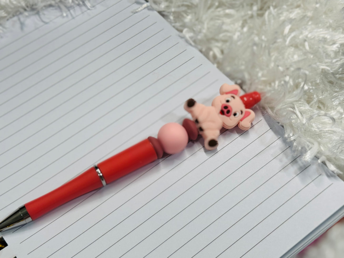 Pink Piggy Beaded Pen