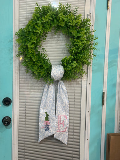 Easter Topiary Bunny Wreath Sash