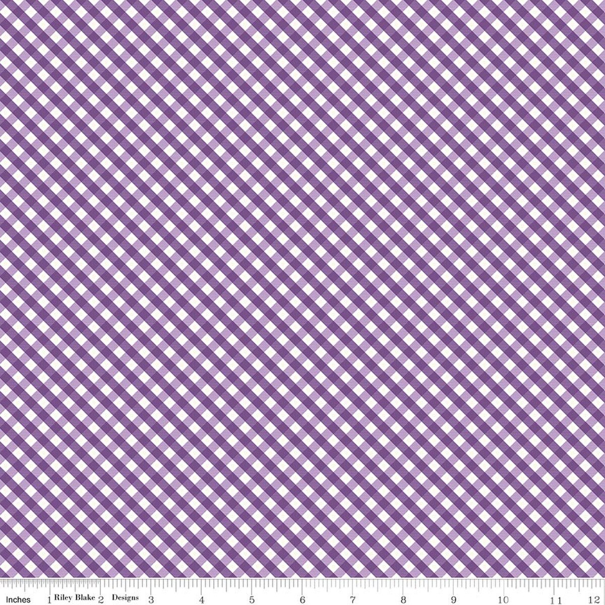 Hydrangeas in the Garden Gingham Purple