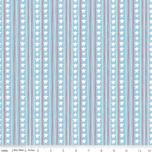 Firework Fields Stars and Stripes Blue