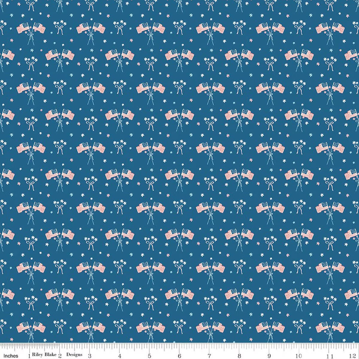 Firework Fields Flag Coastal Blue