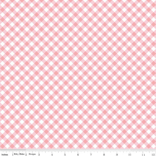 Whimsical Woodland Diagonal Gingham Pink