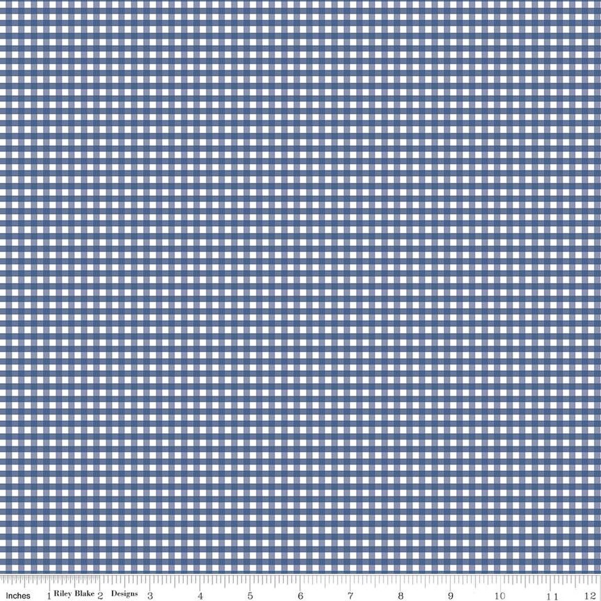 Gingham - Denim 1/8"