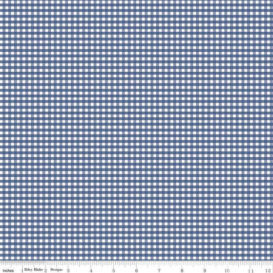 Gingham - Denim 1/8"