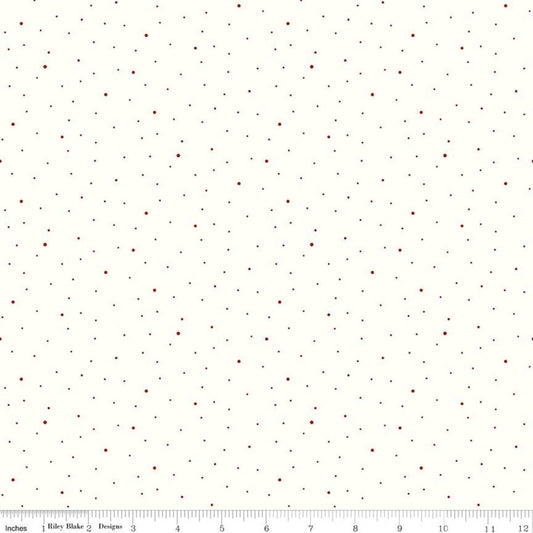 Dapple Dot on Off White Barn Red