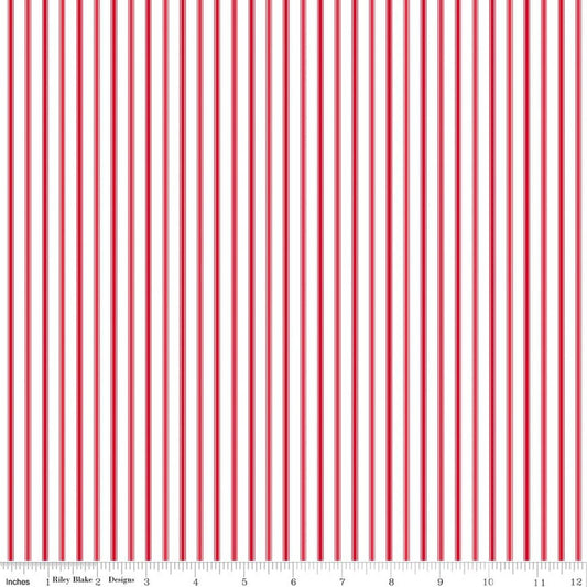 Seasonal Basics Ticking Stripe Red