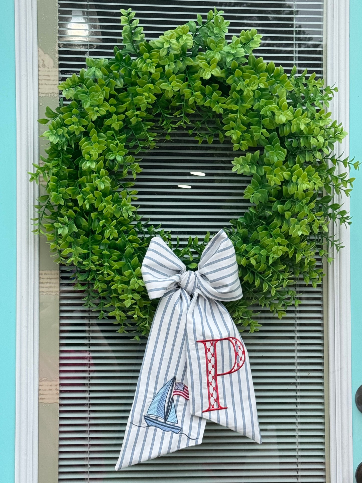 Patriotic Sail Boat Door Sash