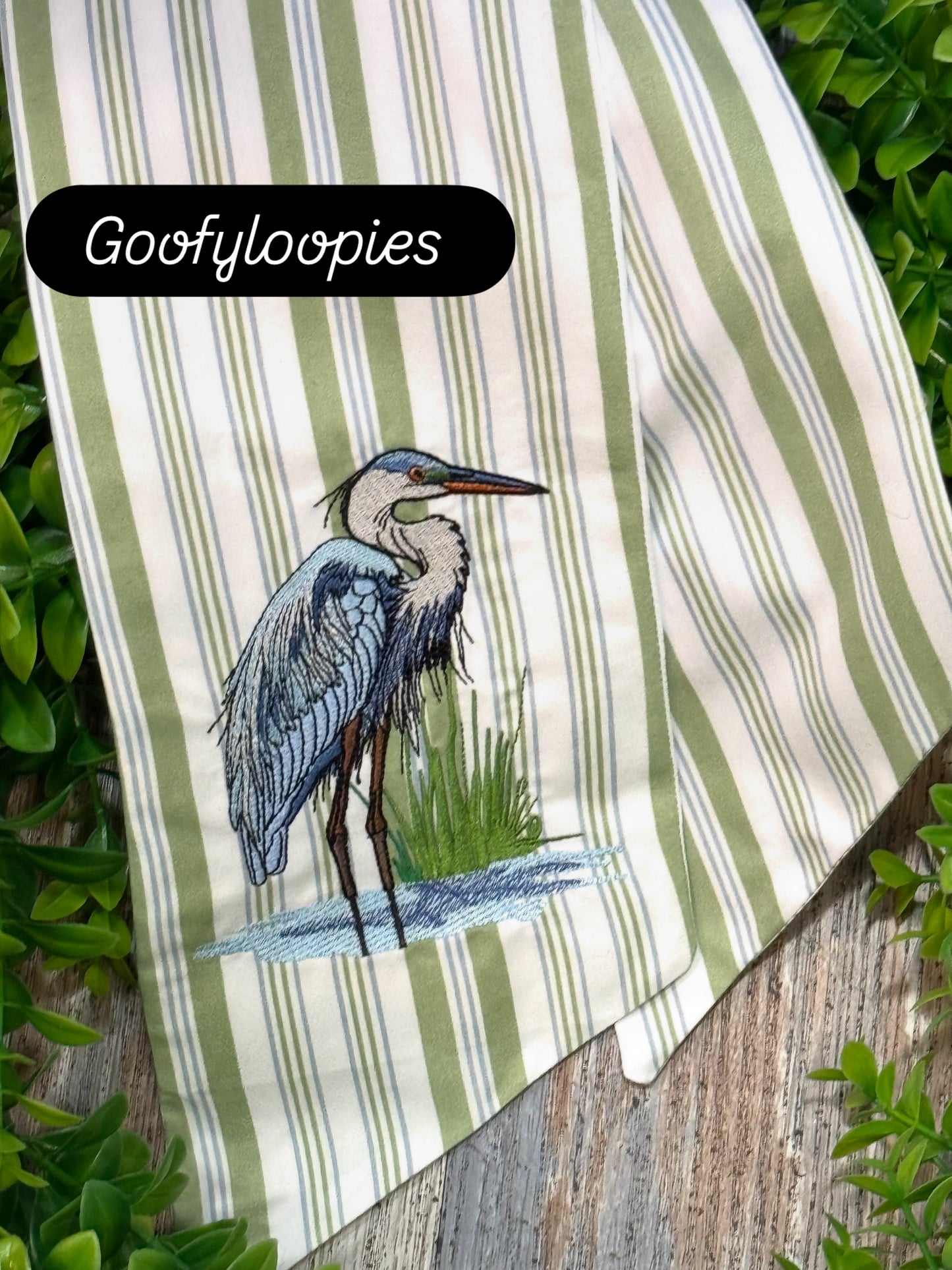 Blue Heron Bird Wreath Door Sash
