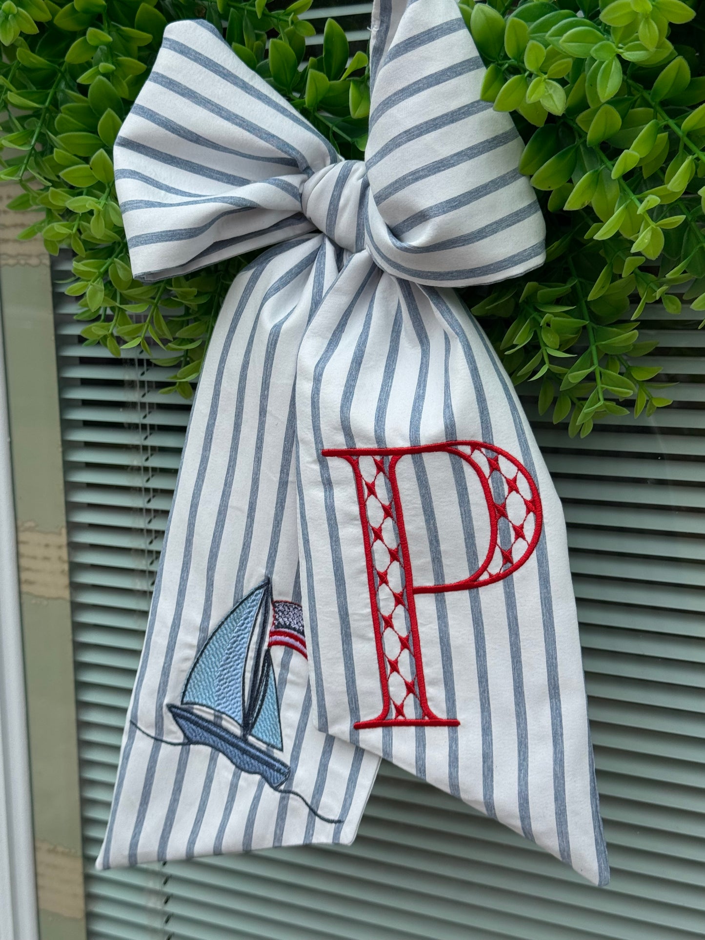 Patriotic Sail Boat Door Sash