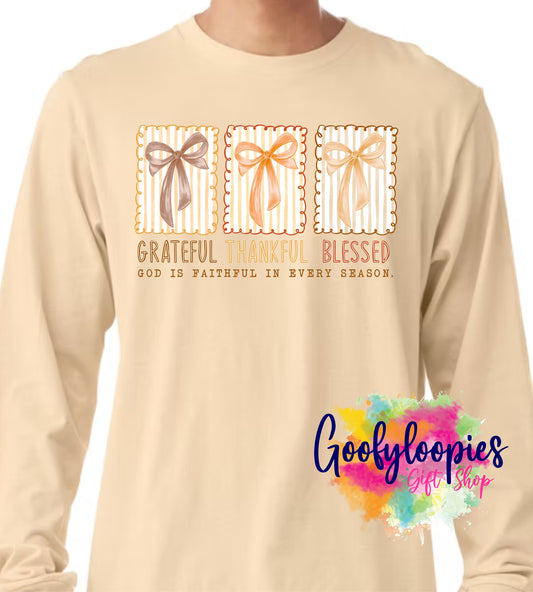 Grateful, Thankful, Blessed - Long Sleeve