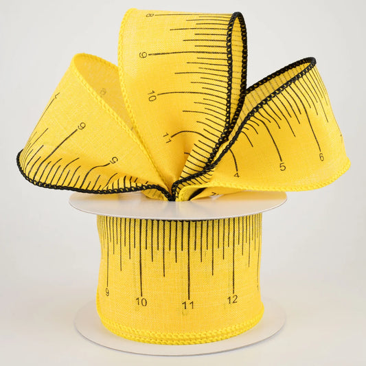 2.5" Ruler Ribbon: Black & Sun Yellow