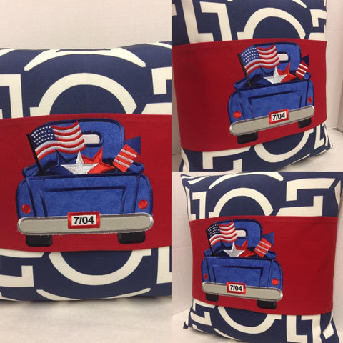 4th of July Truck Pride Pillow Wraps 118