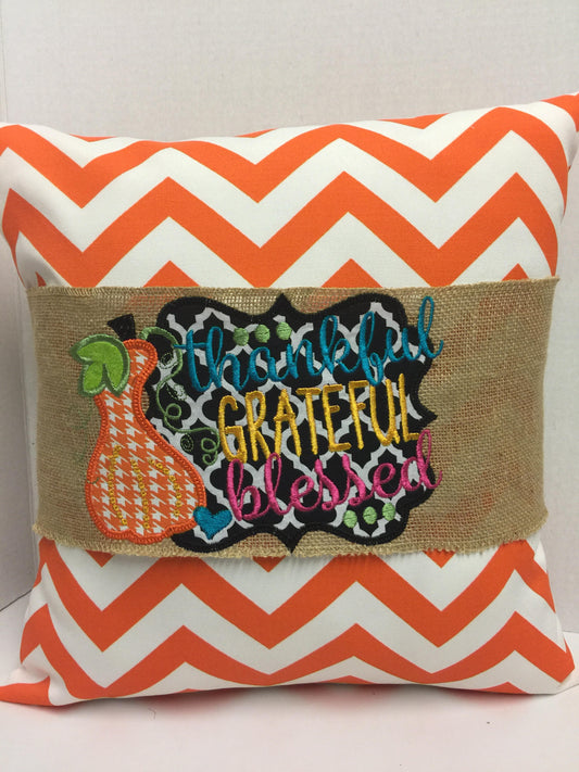 Thankful Grateful Blessed Pillow Wraps